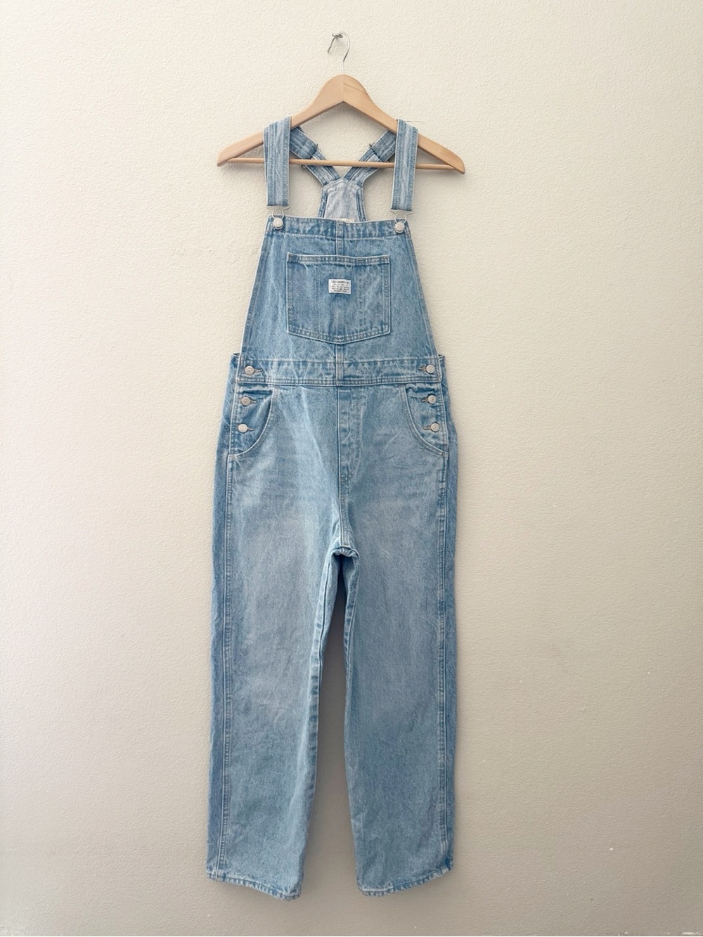 Levis Vintage Straight Denim Overalls Light Wash What A Delight Jean Classic 90s - Picture 7 of 14